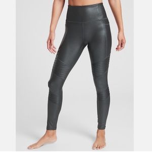 ATHLETA Inclination Moto Shimmer Tight Leggings S SMALL Black | Yoga, Shiny